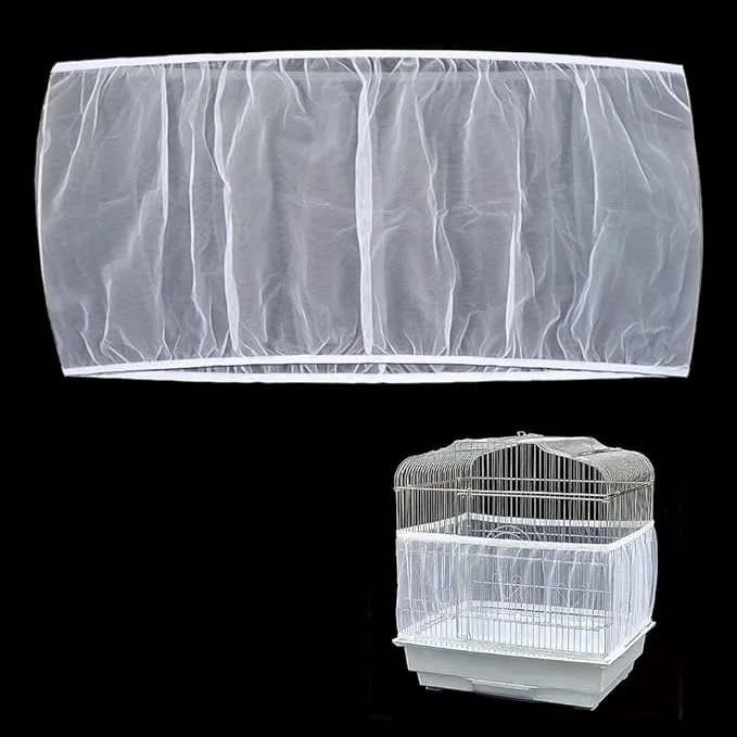 Specialty Soft Airy Bird Cage Net Cover Bird Cage Seed Catcher Skirt Guard Gauze Durable