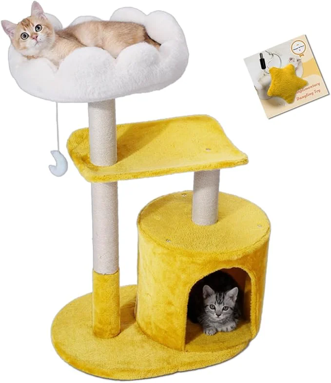 Verified Happi N Pets Cat Tree Featuring Scratching Posts Viewing Perch Toys Reliable
