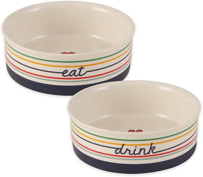 Sophisticated Bone Dry Ceramic Food Bowls Non-Slip Dishwasher Safe Medium Set 6x2 Eat DrinkAbout ThisOverview User-Friendly