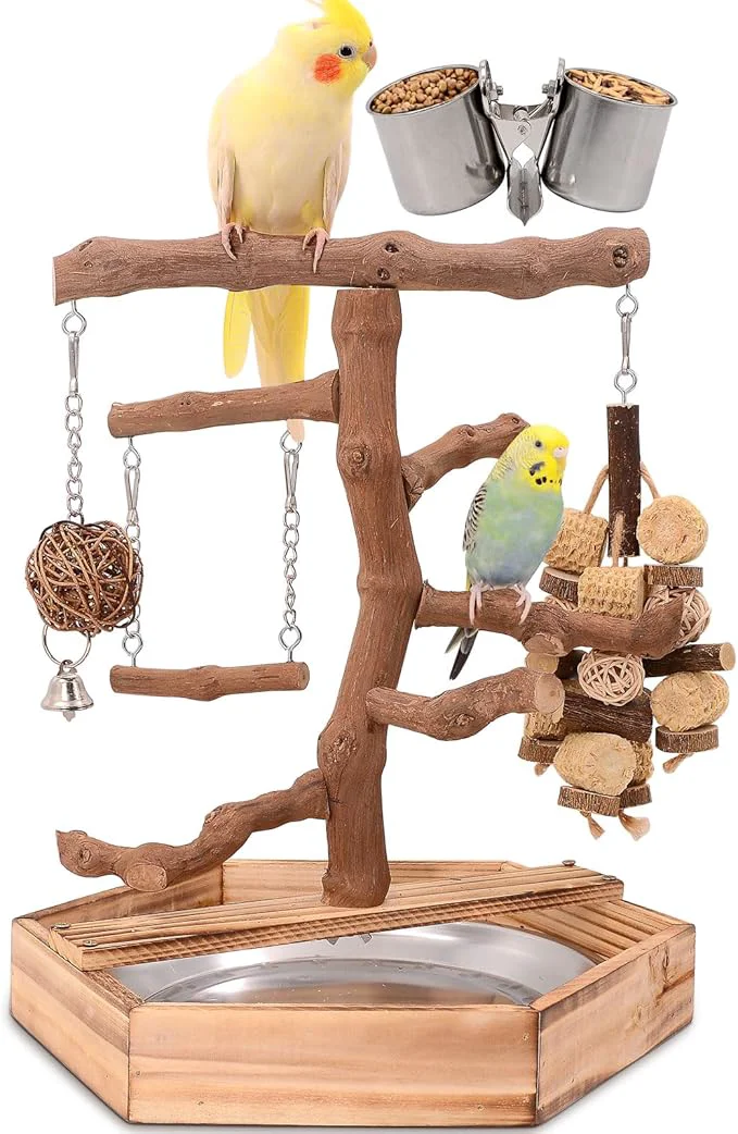 Top-Quality Natural Grape Wood Bird Parakeet Playground High-Quality