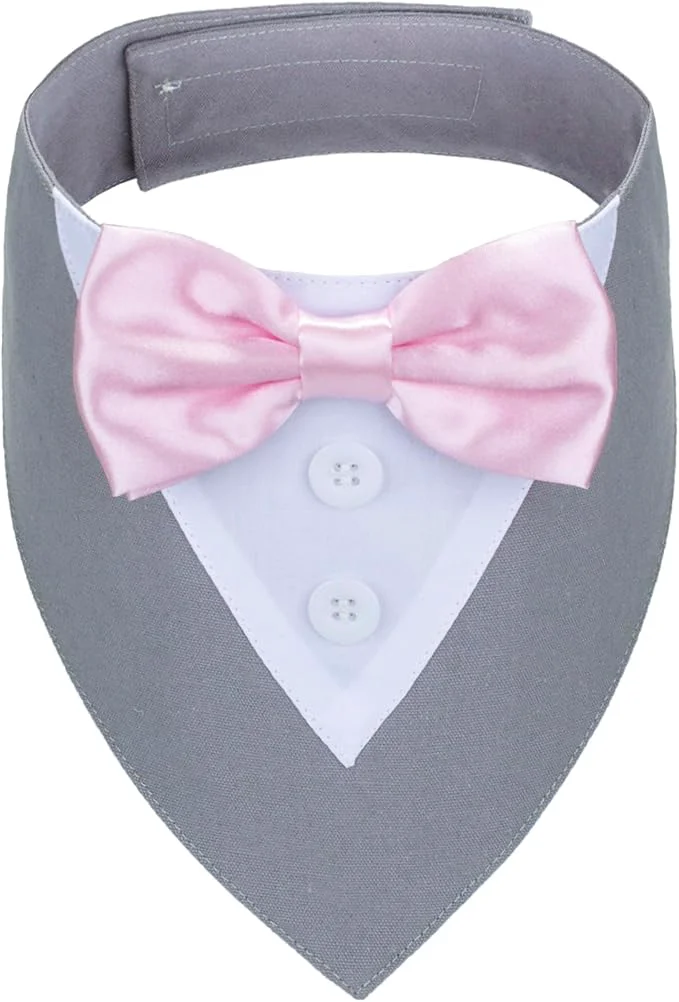 Reusable ADOGGYGO Formal Dog Tuxedo Wedding Pet Bandana Collar Clean