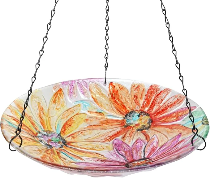 Official VCUTEKA Hanging Bird Bath Glass Bird Baths Organic