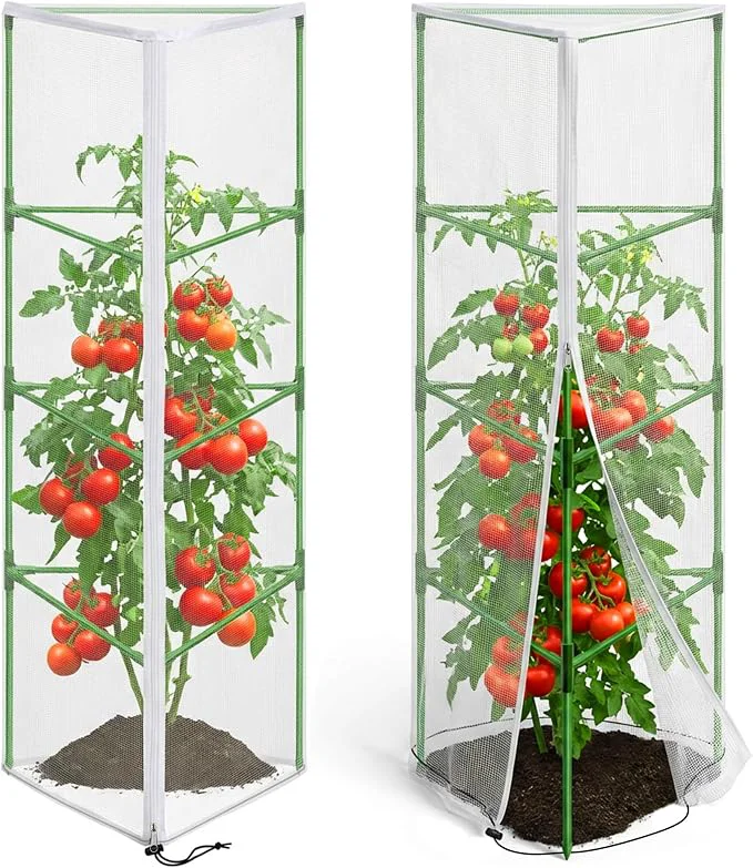 Verified 2 Pcs Garden Bird Netting for Triangle Plant Cage Tomato Trellis Insect Bird Consistent