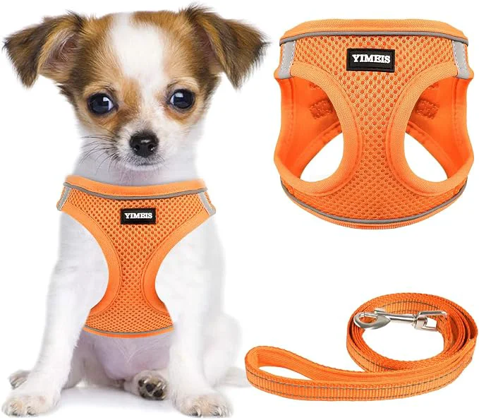 Stylish YIMEIS Dog Harness and Leash Set No Pull Soft Mesh Pet Harness Reflective Selected