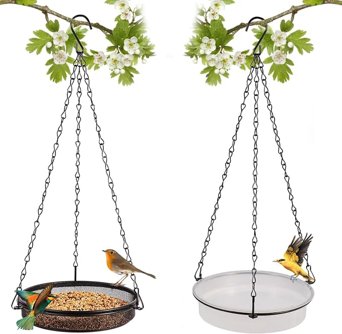 Premium Material 2-in-1 Set Hanging Bird Feeder and Bath High-Performance