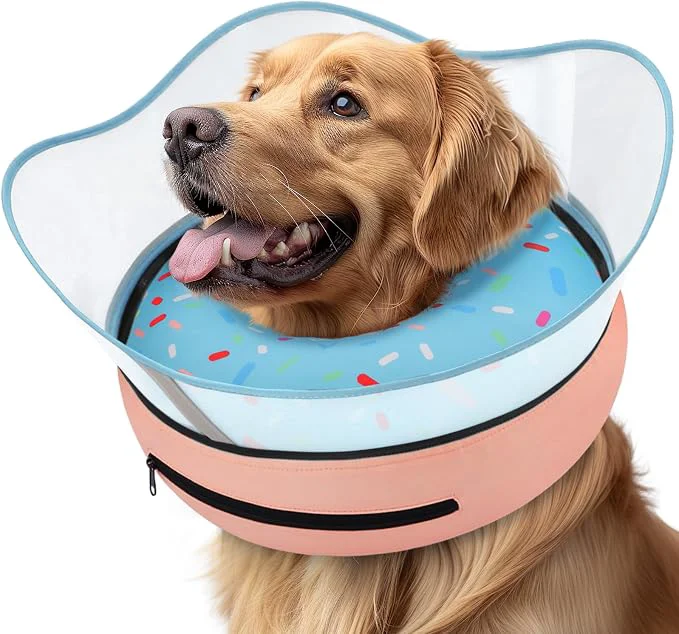 Elite Supet Raised Inflatable Dog Cone Collar to Stop Licking Soft Dog Cone Secure