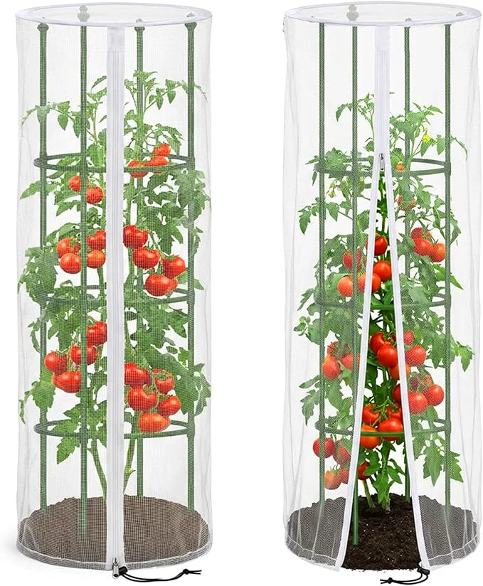 Classic 2 Pcs Garden Bird Netting for Round Plant Cage Tomato Trellis Insect Bird Expertly Made