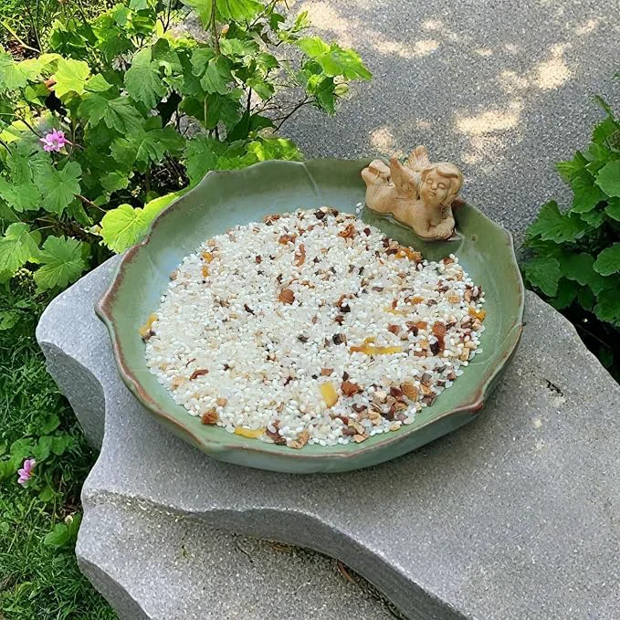 High-Grade Ceramic Ground Bird Bath Bowl for Outside BirdBath Bowl Only Ground Bird Selected