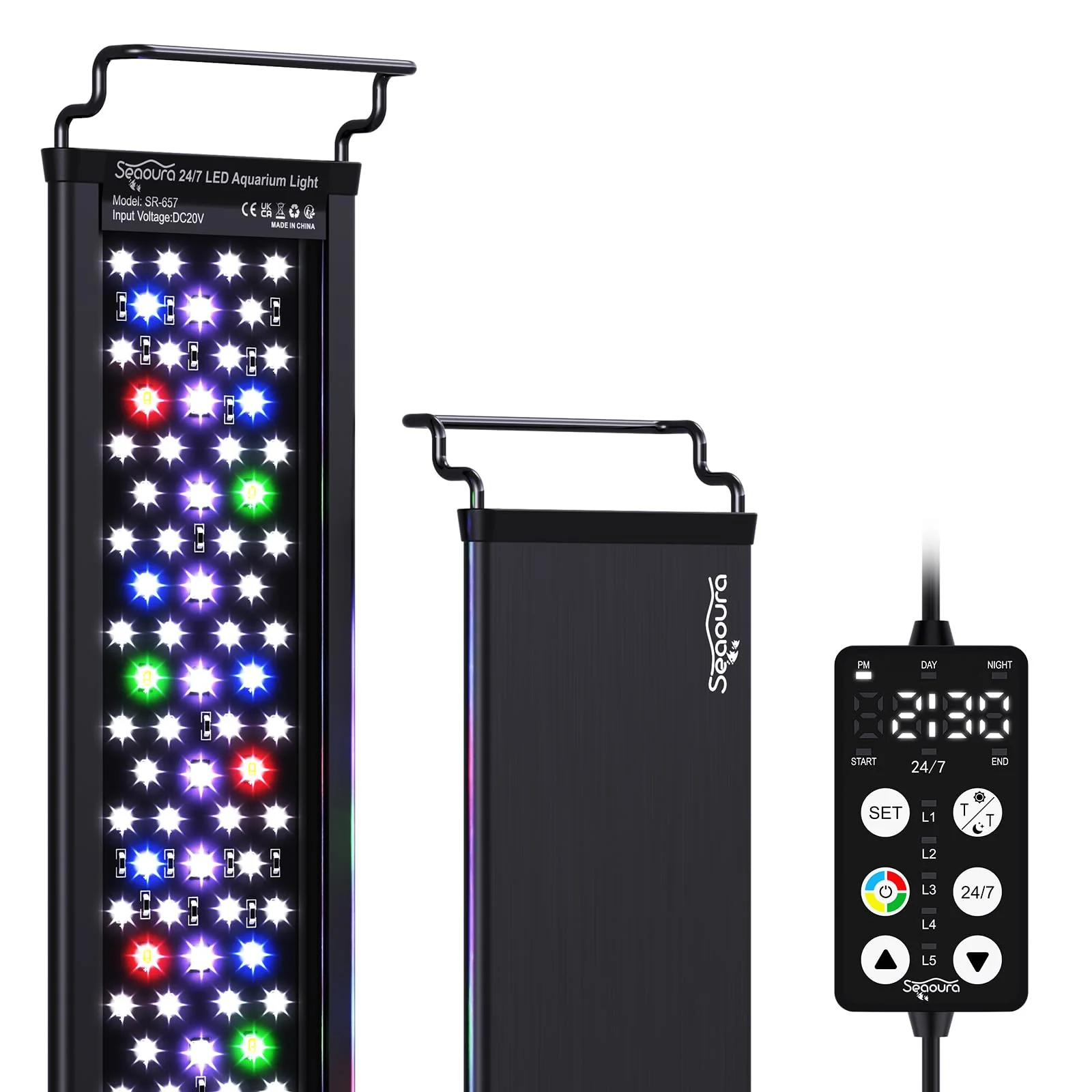 Crafted SEAOURA Plant Growth Aquarium Light – 24 7 Timer IP68 54-Inch Coverage Full Spectrum LEDs Carefully Designed