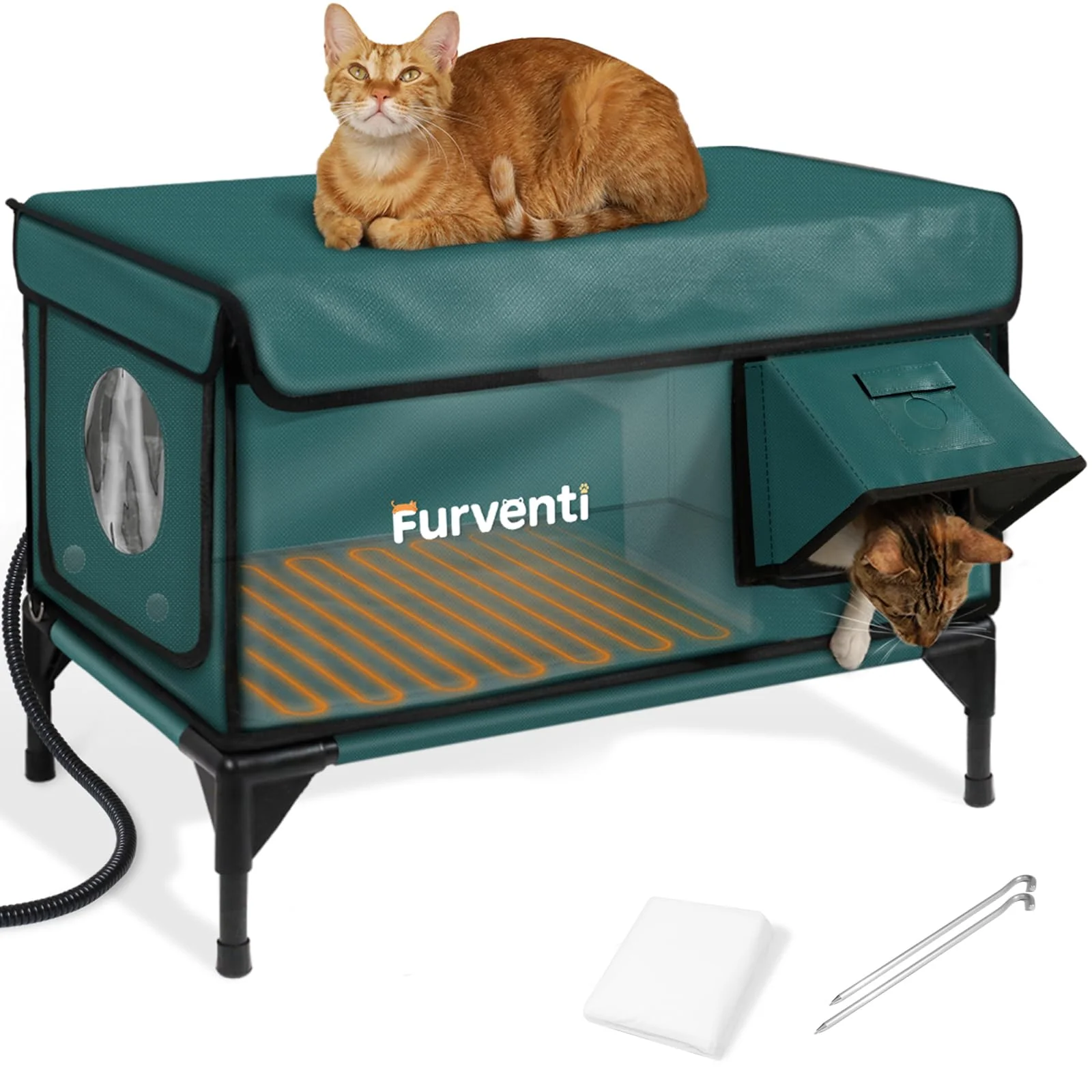 Enhanced Lamlingo Heated Cat House for Outside with Dual Camera Mounts Weatherproof Ultra-Insulated XL Long-Lasting