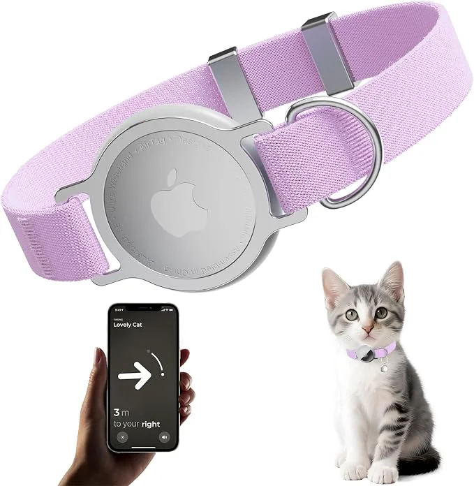 Reusable AirTag Cat Collar Ultra Elastic Cat Tracker Collar Airtag Holder Compatible Fine Crafted