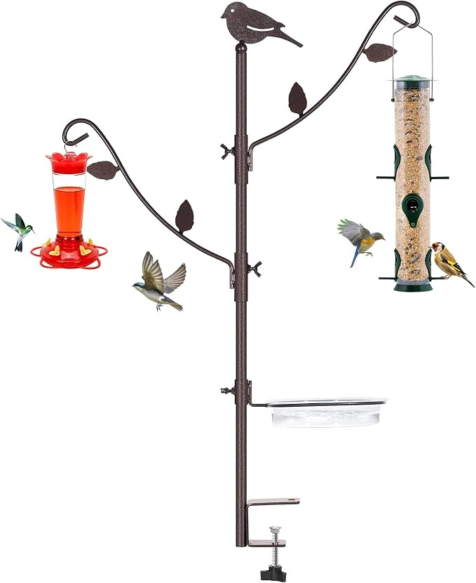 Relaxed Deck Bird Feeder Pole Porch Multi-Hooks Hanging Kit Carefully Designed
