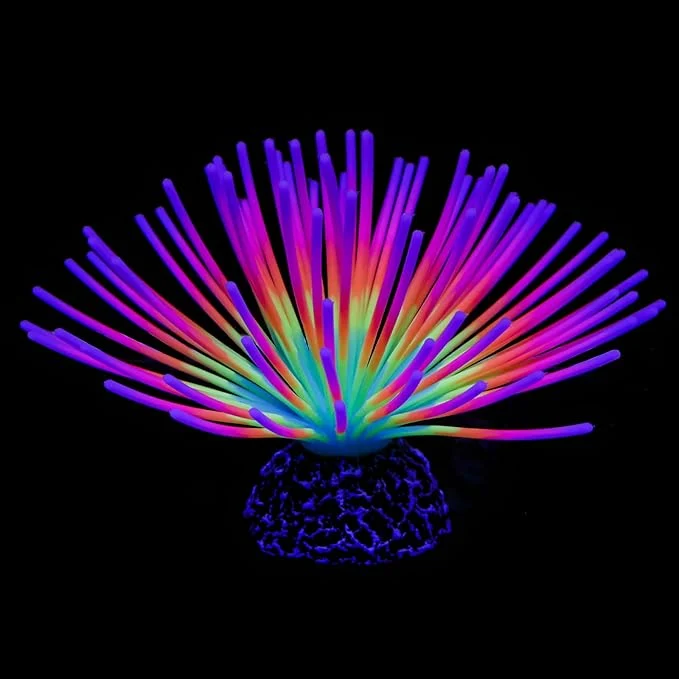 Natural Uniclife Aquarium Imitative Rainbow Sea Urchin Ball Artificial Silicone Ornament Flexible