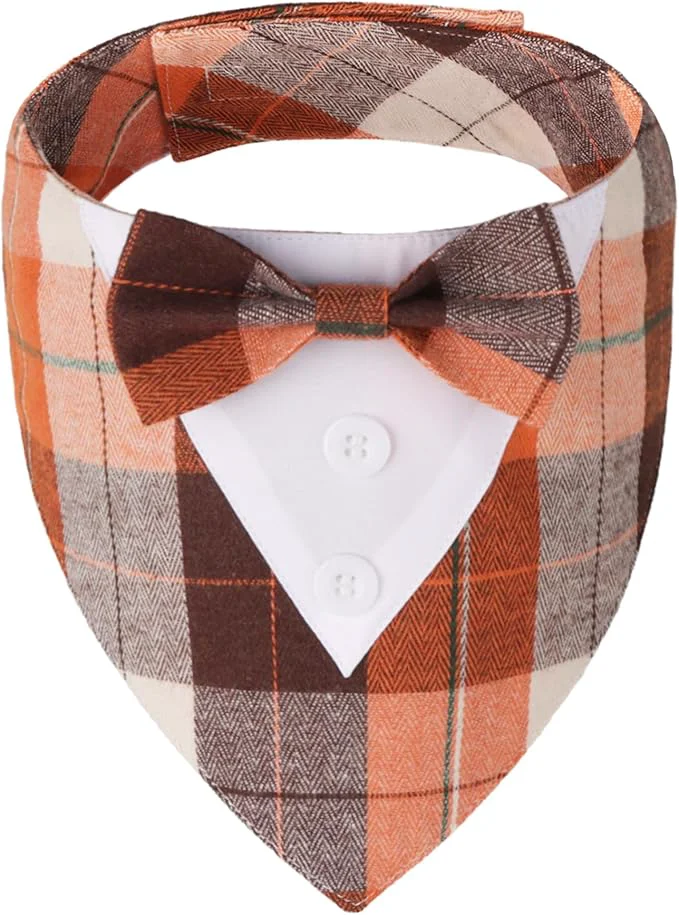 Exceptional ADOGGYGO Fall Dog Tuxedo Bandana Adjustable Halloween Thanksgiving Costume Unique