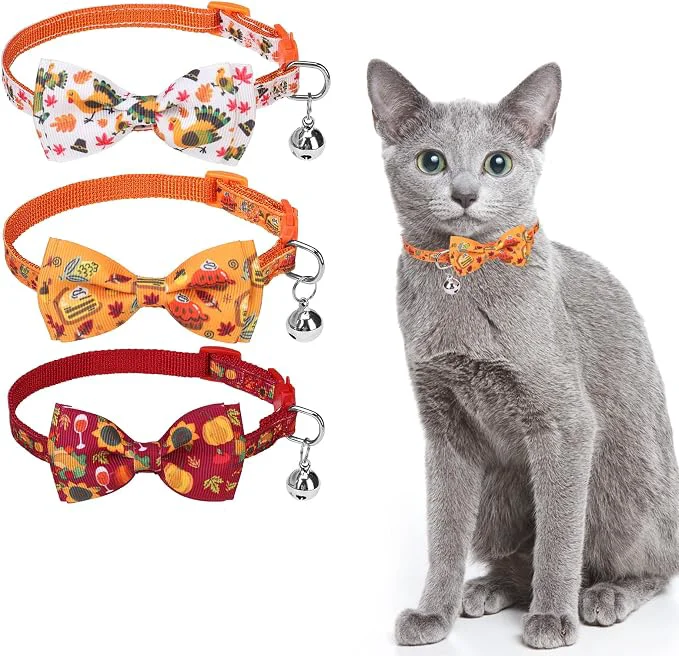 Selected SCENE Thanksgiving Cat Collar Breakaway 3 Pack Kitten Collars Dependable