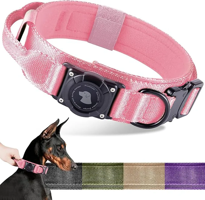 Casual 2025 Upgrade Waterproof AirTag Dog Collar Military Tactical Dog Collar Exceptional