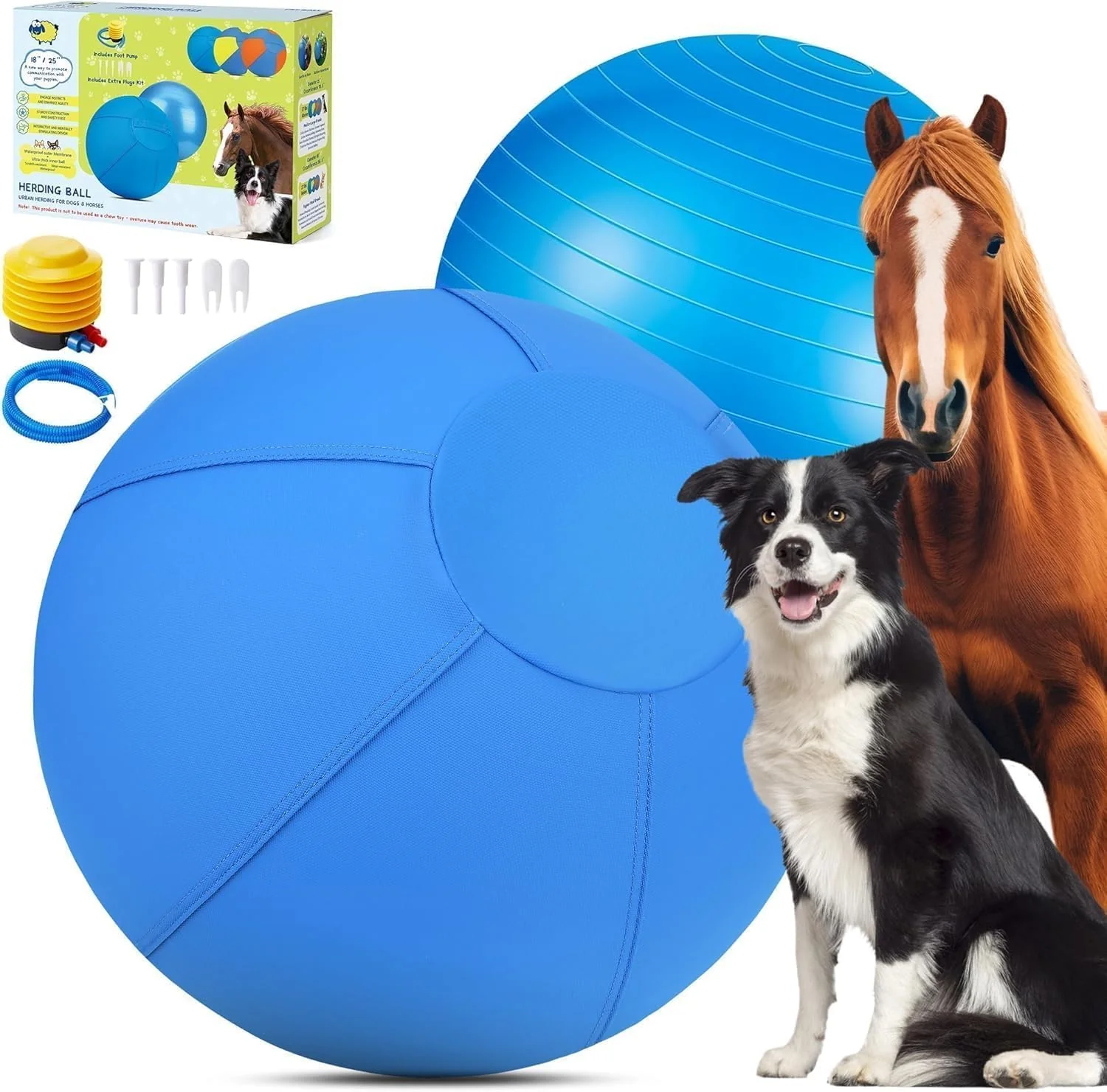 Original BUGARORE 18-inch Herding Ball for Dogs Horses – Agility Training Bite-Resistant Jolly Ball High-Quality