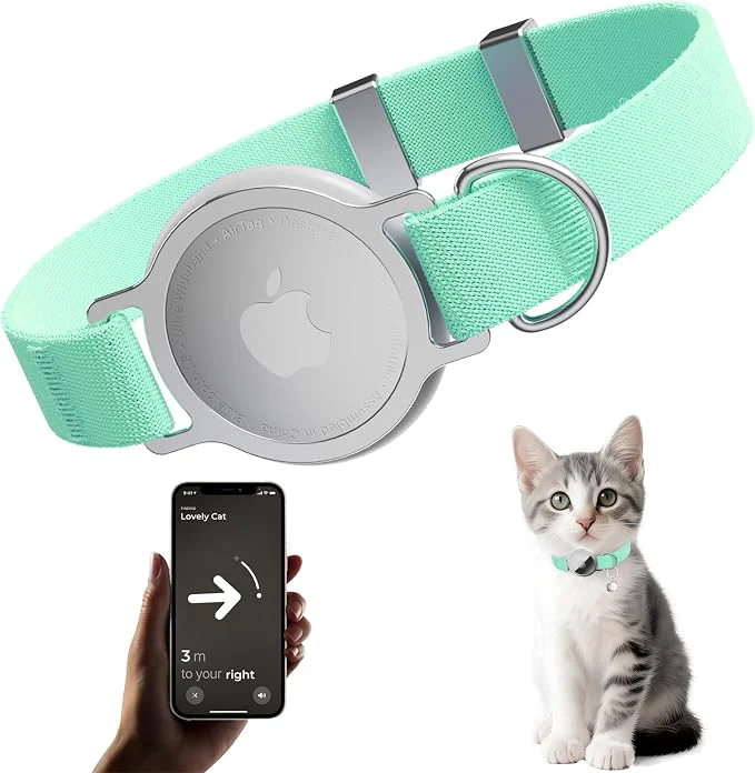 Contemporary AirTag Cat Collar Ultra Elastic Cat Tracker Collar Airtag Holder Compatible World-Class