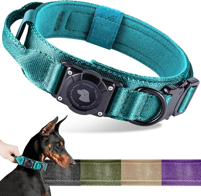 Consistent 2025 Upgrade Waterproof AirTag Dog Collar Military Tactical Dog Collar Fast