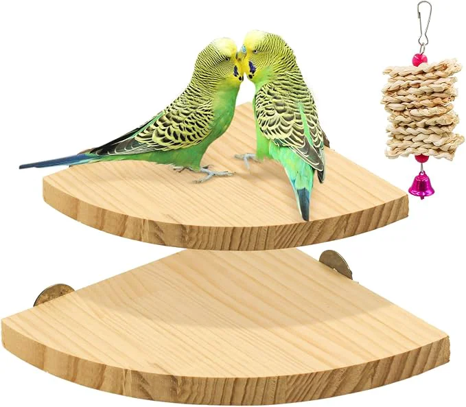 Soft 2 Pack Bird Perch Platform Parrot Stand Sector Playground Wood Perch Stand Toy Genuine