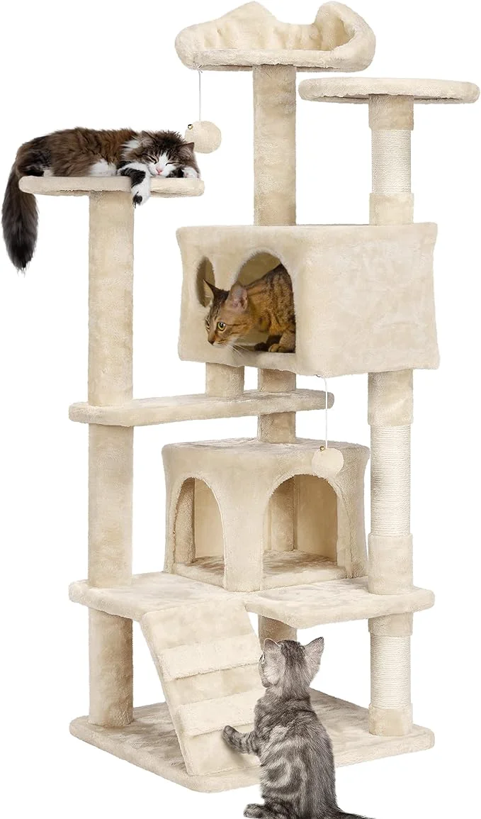 Contemporary Yaheetech 54in Cat Tree Tower Condo Furniture Scratch Post Proven
