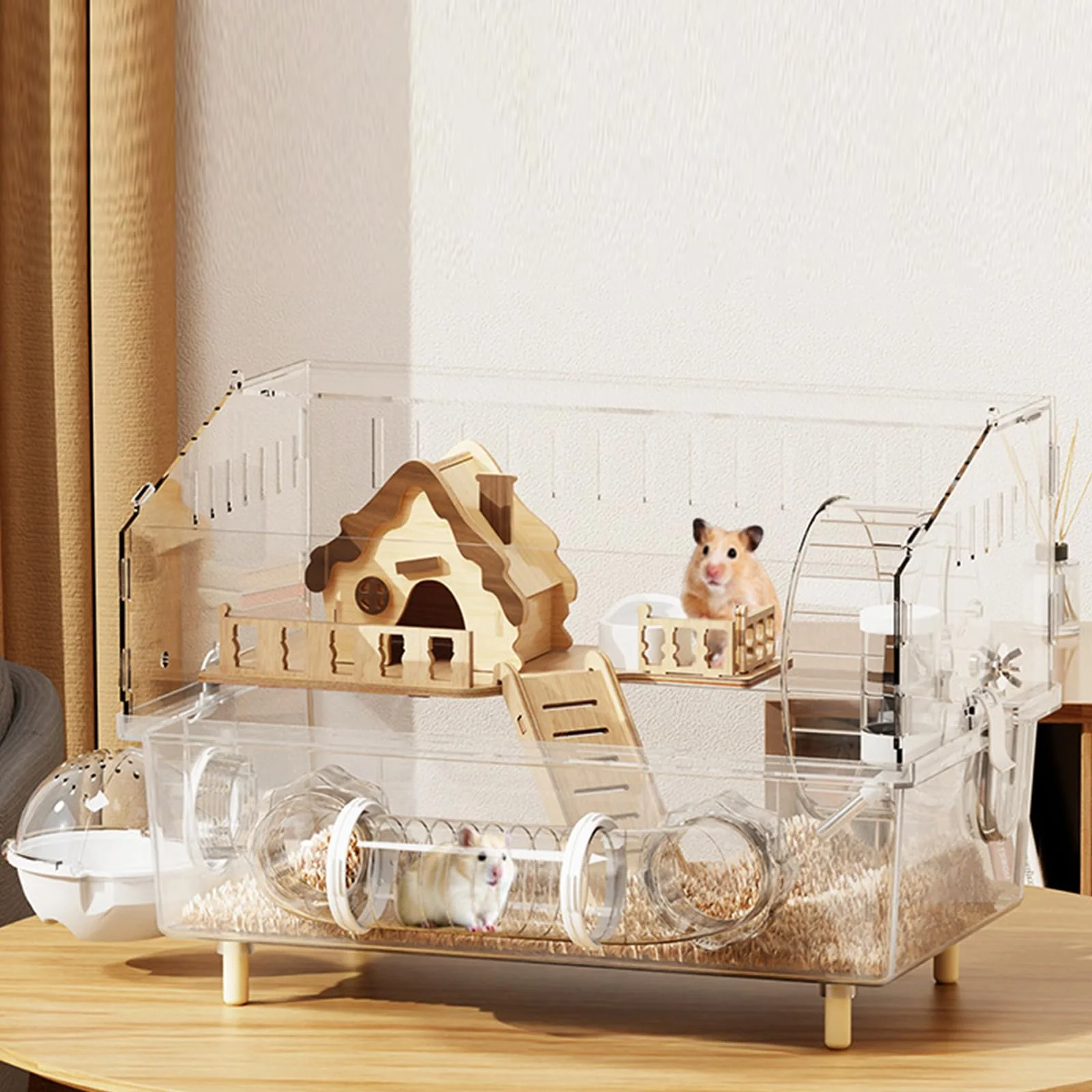Authentic LOLLBIRD Large Hamster Cage 17x11x13 in - Acrylic Multi-Level Habitat Unique