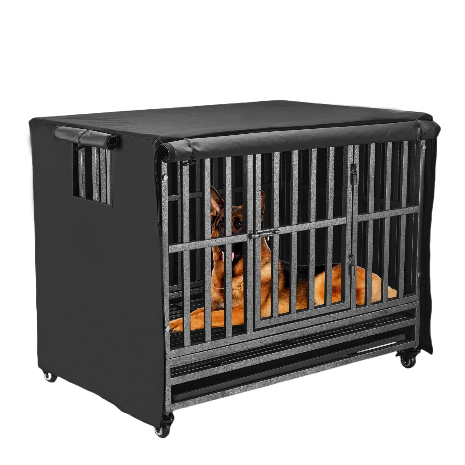 Carefully Designed M JJYPET 48-Inch Heavy Duty Dog Crate Cover — 600D Oxford Soundproof Windproof Rainproof Sophisticated