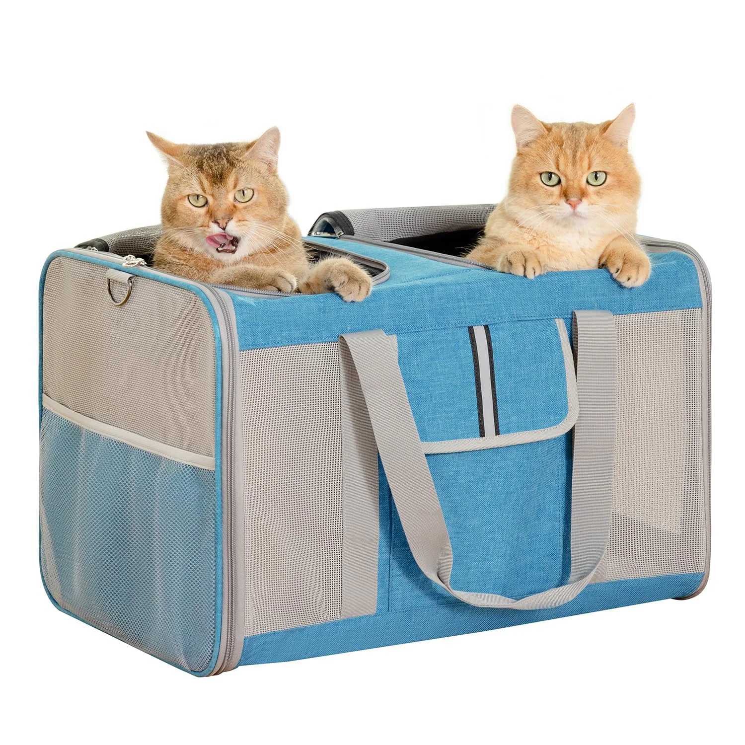 Elegant Sedioso Large Cat Carrier for 2 Cats 38lbs Capacity All-Sided Mesh Soft Sided Travel Carrier Fast