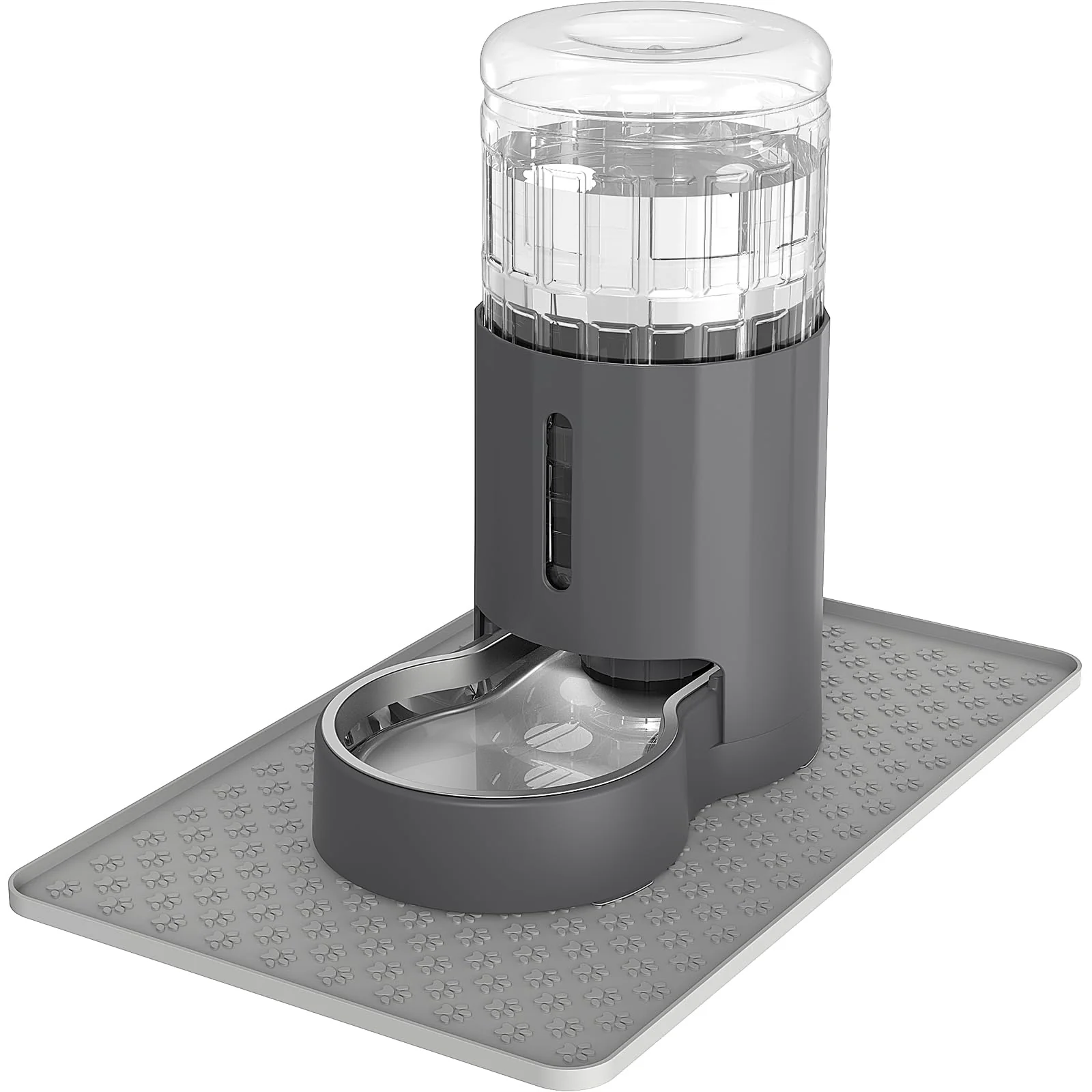Elite JUNSPOW Cat Water Dispenser with Placemat Stainless Steel Bowl — 4L Gravity Auto-Refill Fashionable