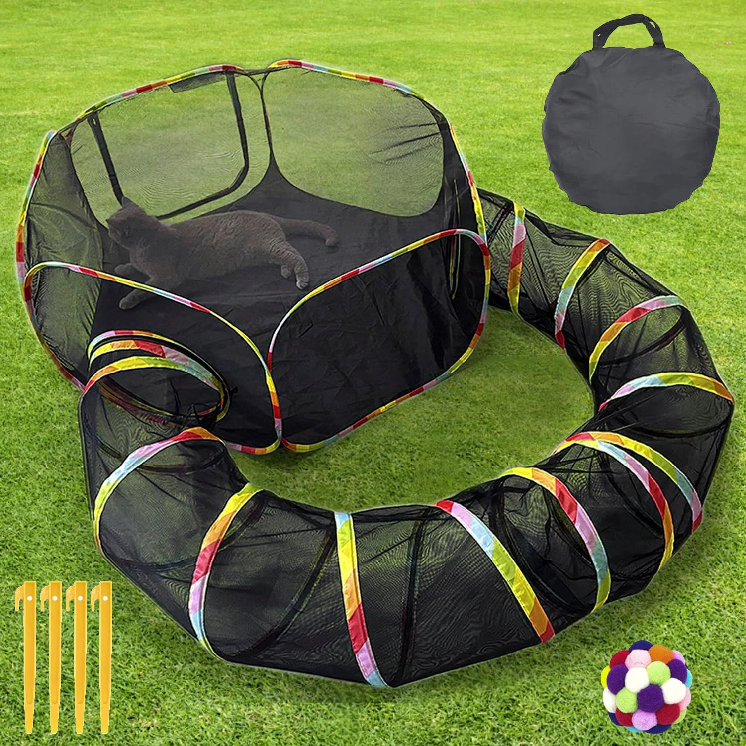 Artisan Naielfopet Outdoor Cat Enclosure – Portable Cat Tent Tunnel Playpen for Cats Small Pets Classic