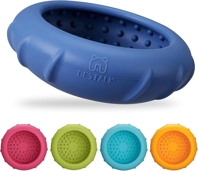 Elegant Dog Lick Bowl alk Wobbly ze Bowl Enrichment Feeder for Dogs Anxiety Relief Lick Mat Puzzle Toy for Distraction BPA Silicone Dishwasher Safe Dark Blue L About ThisOverview Top-Quality