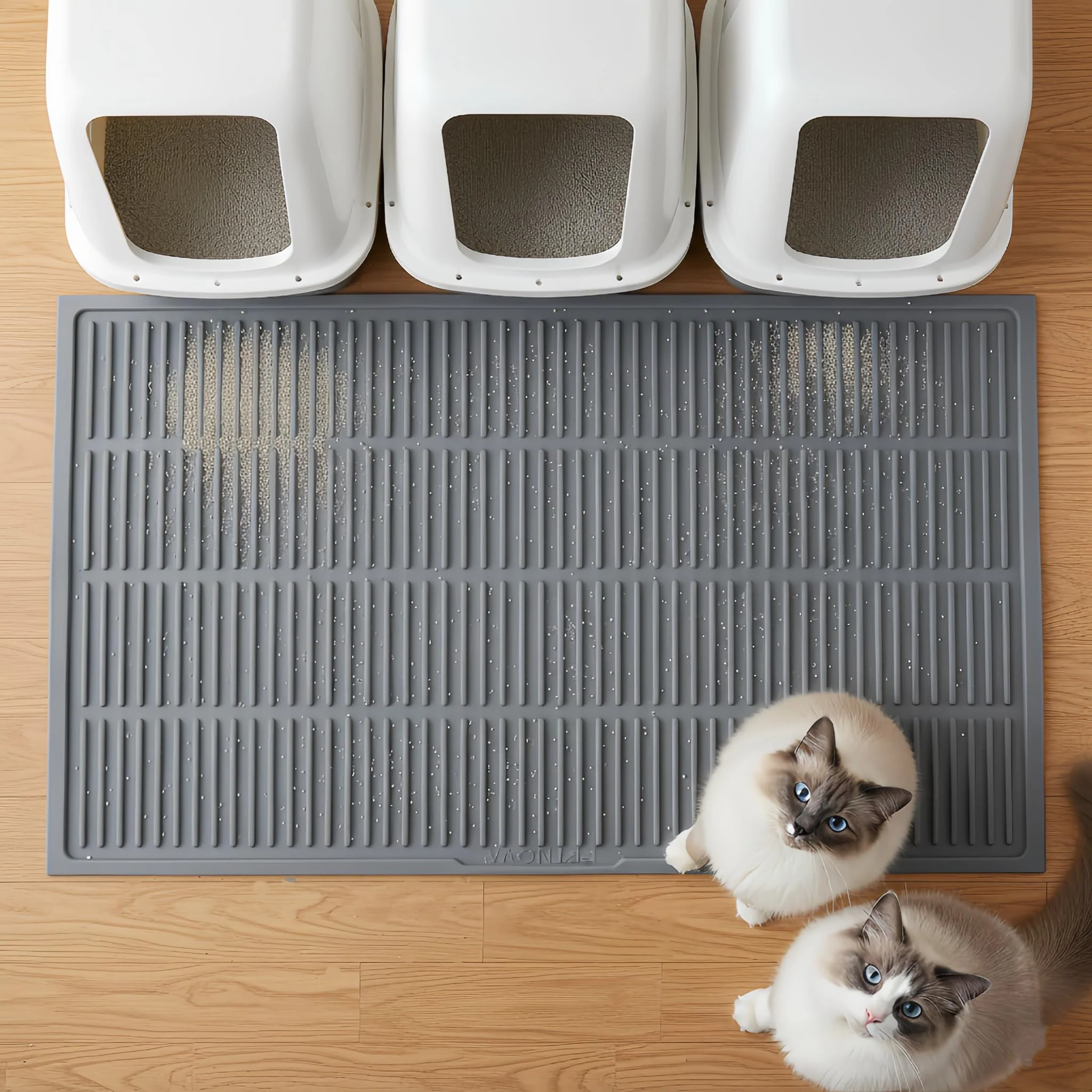 Authentic PetNova Extra Large Litter Mat 39x29 in Silicone Waterproof Non-Slip for Multi-Cat Homes Trusted