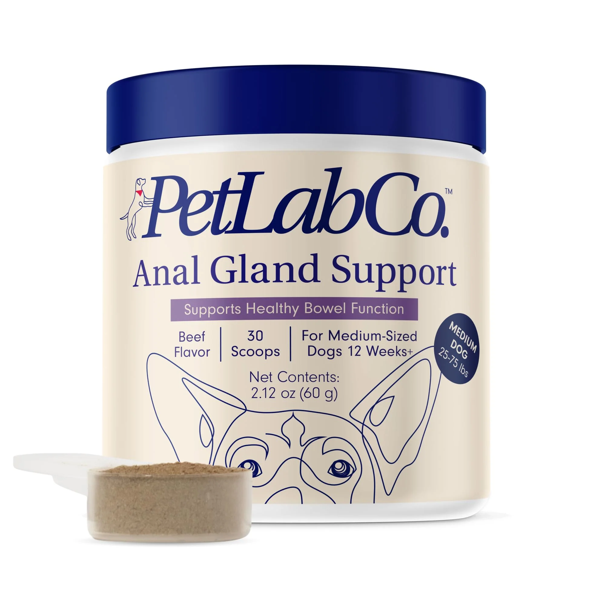 Secure PetLab Co. Anal Gland Support Tailored Powder – Medium Dogs Supports Anal Gland Health Stool Consistency Environmentally Friendly
