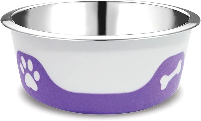 User-Friendly Thermocool Insulated Stainless Steel Pet Bowl - 32 Oz Large Non-Slip Feeding Dish Reduces Sliding Spills Keeps Water Cold Food Warm Dishwasher Safe Light Purple About ThisOverview Fine