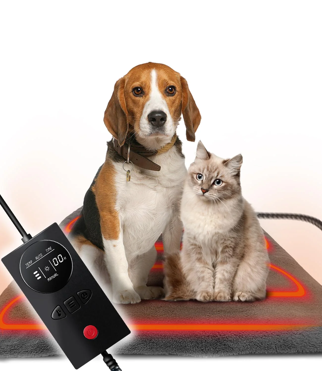 Authentic COMOIL Pressure Activated Pet Heating Pad 18x22 — Gravity Sensing Auto Manual Modes Waterproof Washable Minimalist