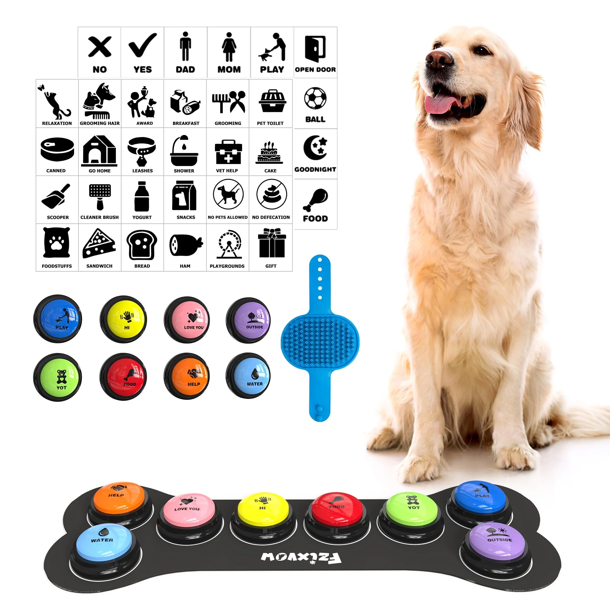 Solid Fzixvow Dog Buttons Talk — 8-Pack Recordable Communication Buttons for Dogs Specialty