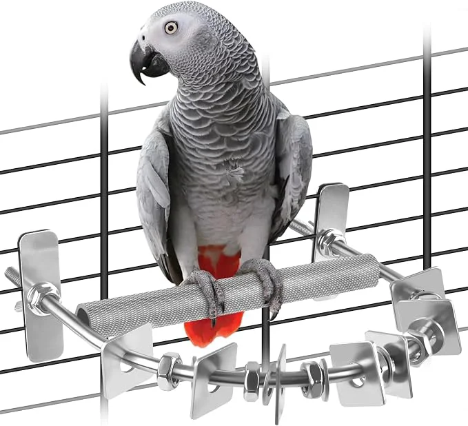 Superior Bird Perch for Cage Stainless Steel Parrot Perches Authentic