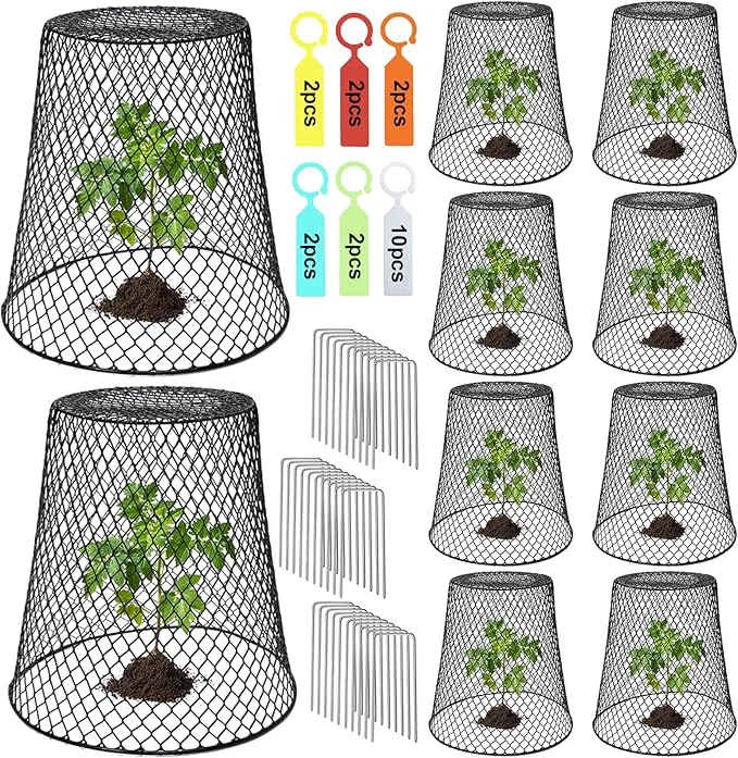 Selected 10 Pcs Chicken Wire Cloche Plant Covers Garden Netting Metal Heavy Duty Plant Pure