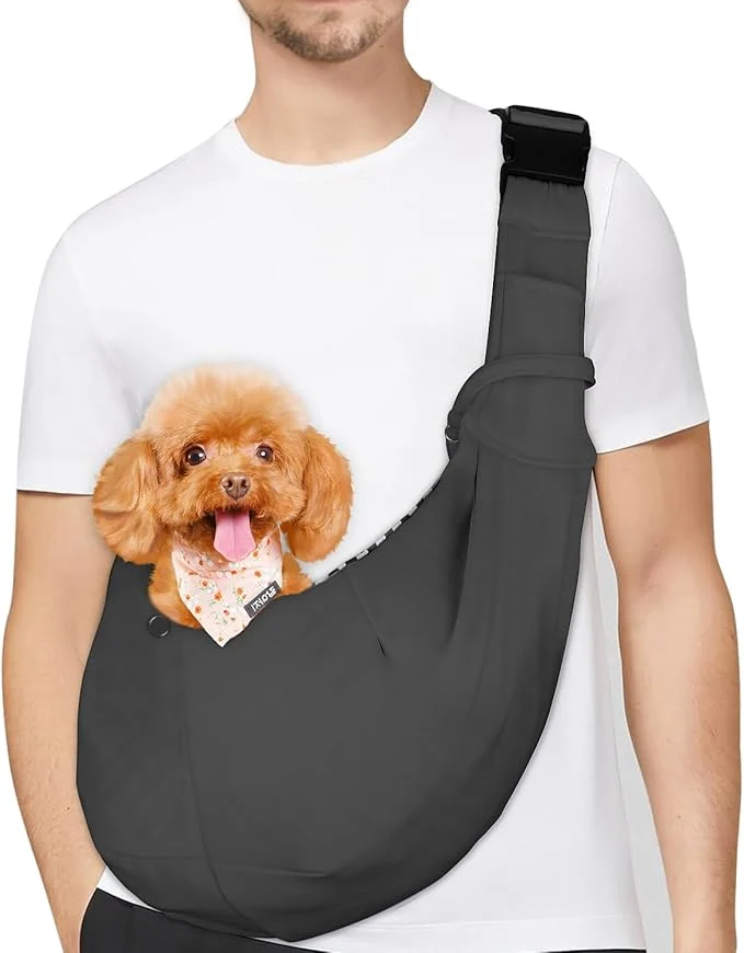Secure PETLOFT Reversible Dog Cat Sling Carrier Small Carrier Adjustable Sling Long-Lasting