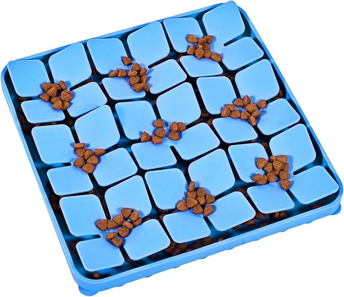 Solid Silicone Snuffle Mat for Dogs Slow Feeder Lick Mat with Suction Cups Dog Puzzle Feeder Toys for Smell Training Slow Eating Blue About ThisOverview Long-Lasting