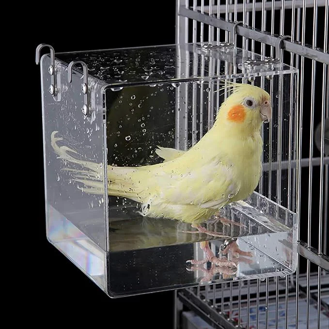 Consistent Big Bird Bath Cage Cleaning Pet Supplies Cockatiel Bird Bathtub Easy-to-Use