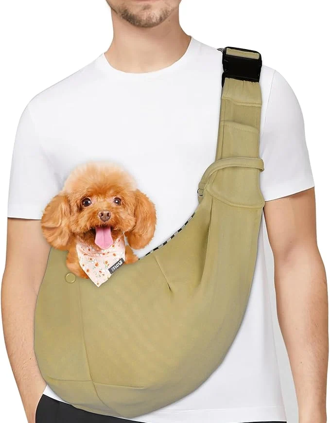 Optimized PETLOFT Reversible Dog Cat Sling Carrier Small Dog Carrier Adjustable Dog Modern