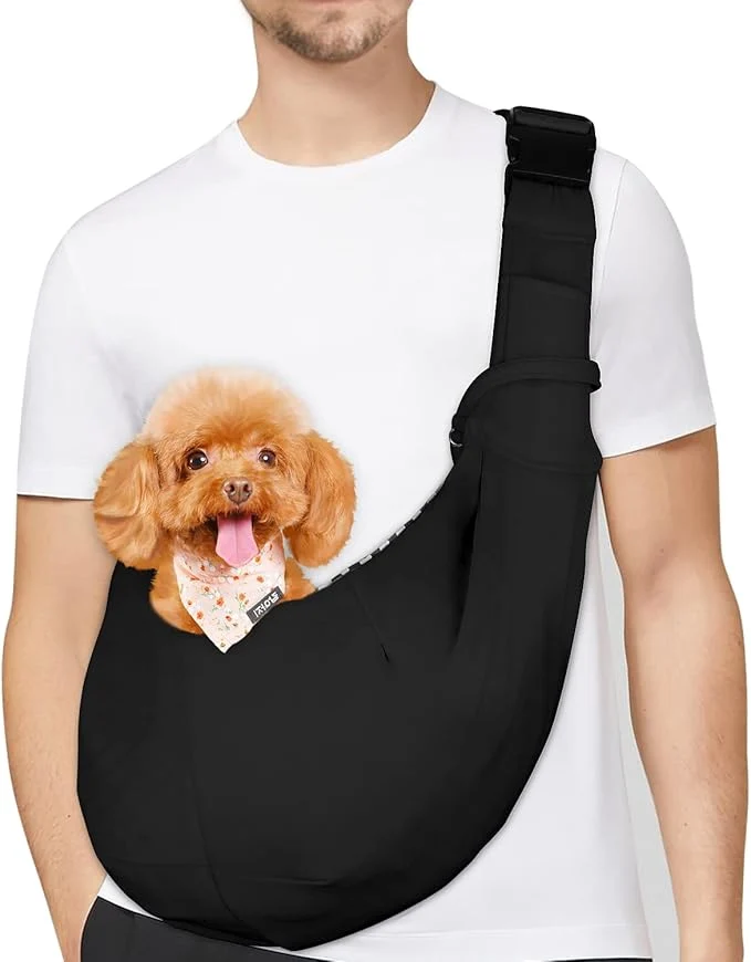 Official PETLOFT Reversible Dog Cat Sling Carrier Small Dog Carrier Adjustable Dog Durable