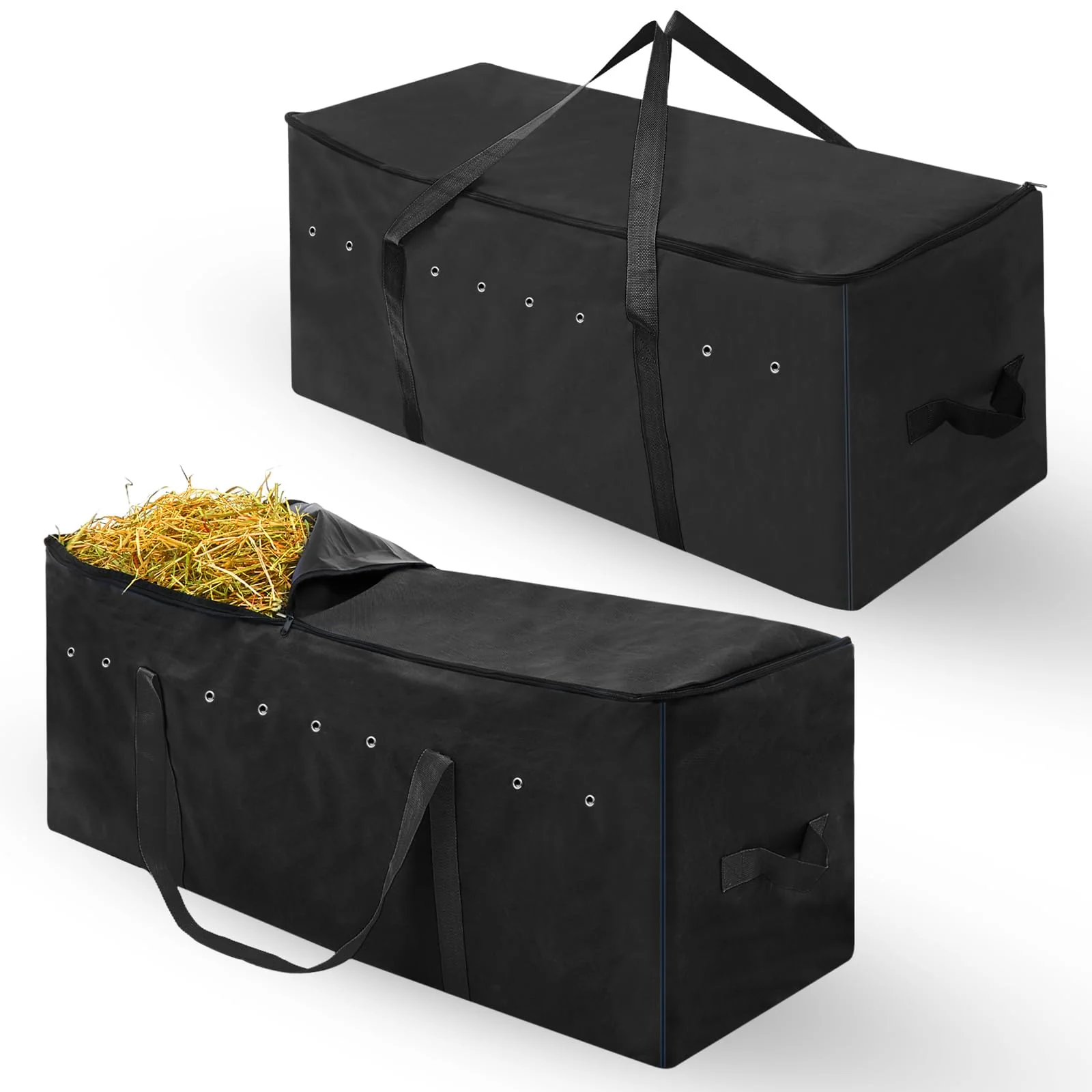 Selected Sanwuta 2 Pack Hay Bale Bag Extra Large 41x15x17 in Oxford Hay Storage for Horses Livestock World-Class