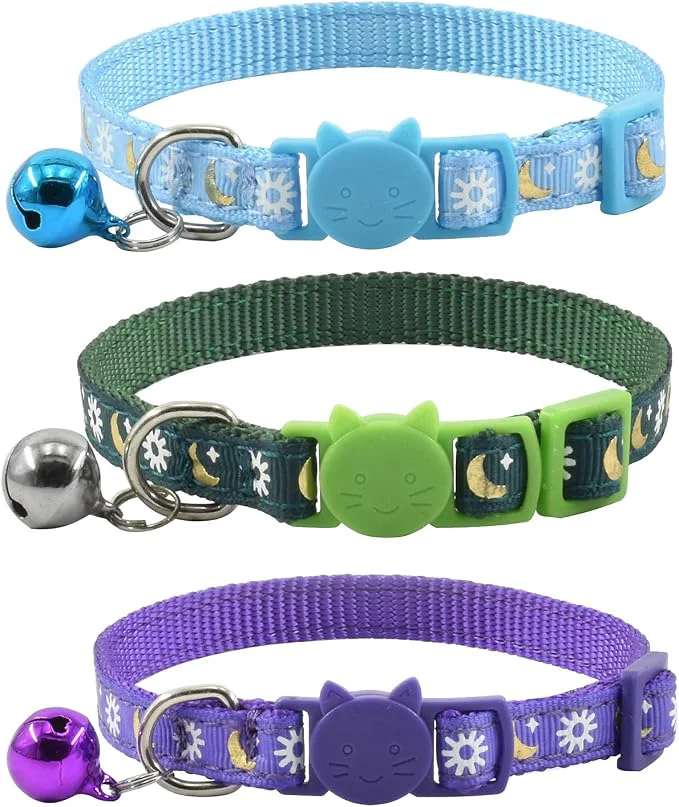Detailed 3 PCS Breakaway Cat Collar Secure