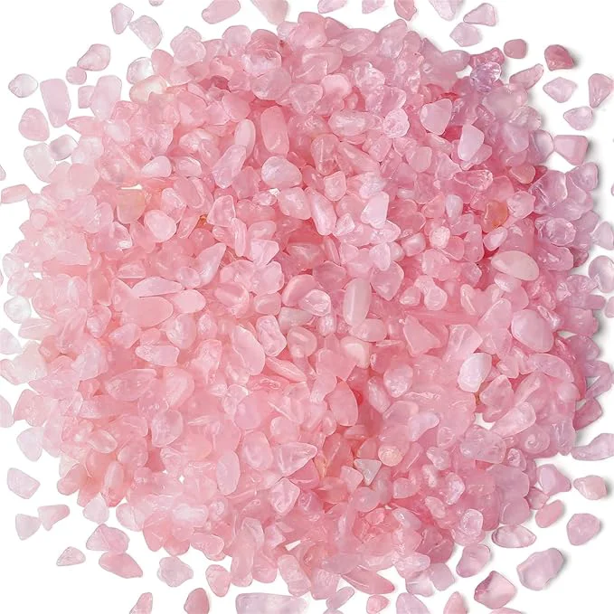 Practical 1lb Rose Quartz Aquarium Gravel Rocks Natural Tumbled Healing Crystal Chips Premium Material