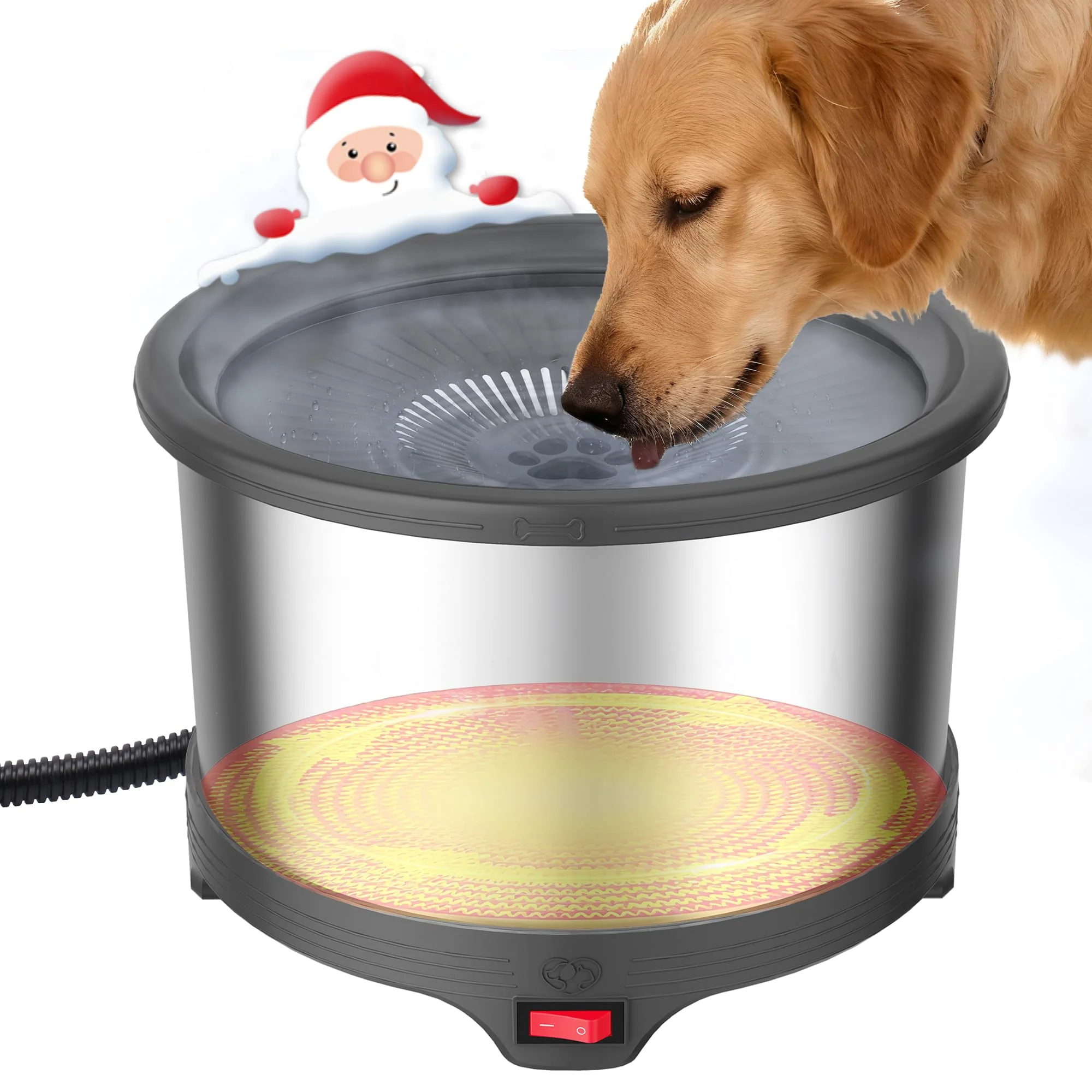 Fine Crafted Twinsing 6.5L Heated Water Bowl – Outdoor Stainless Steel Pet Dish Premium Material
