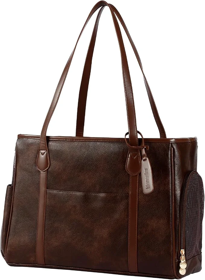 Stylish Dog Purse Carrier Leather Pet Carrier Bag Casual