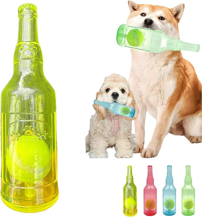 World-Class Tennis Ball in Bottle Dog Toy Reinforced and Thickened Rubber Bottle Dog Chew Next-Generation