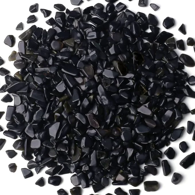 Refined 1lb Obsidian Aquarium Gravel Rocks Natural Tumbled Healing Crystal Chips Bulk Effective